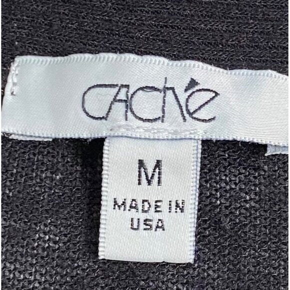 Cache Cardigan Womens M Black Draped Asymmetric Hem Lightweight Lagenlook Preppy - Picture 3 of 8